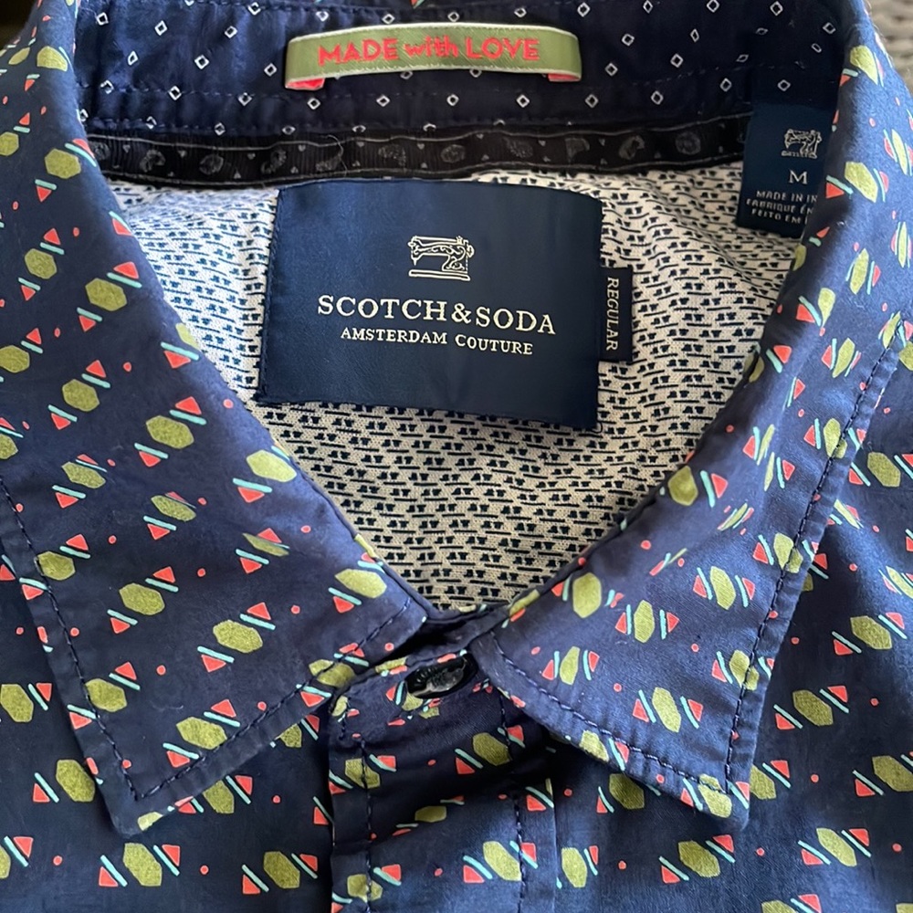 Scotch & Soda Button Down Shirt Size Medium Regular Fit - Picture 7 of 15